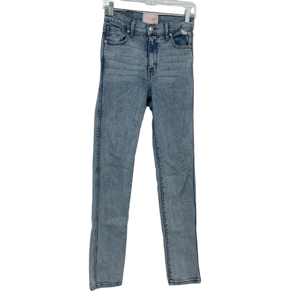 Revice High Rise Stone Acid Wash Skinny Jeans Women's 26 Distressed Light Wash